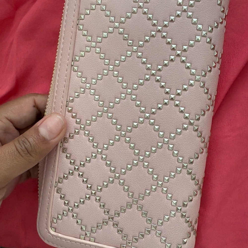 Elegant Pink Studded Women's Clutch